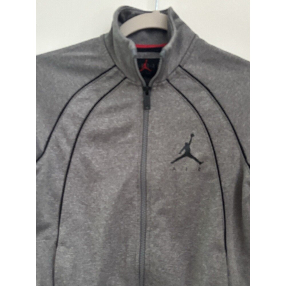 Nike Air Jordan Boys Zip Up Jacket Hooded Gray Black Size S 8/10 Youth